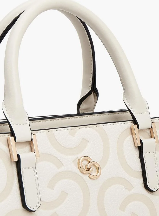 Celeste BEIGE Monogram Debossed Tote Bag With Adjustable Strap for Women | Best Price UAE